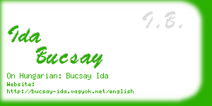 ida bucsay business card